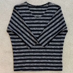 Chaus Women’s Striped Black and Gray Top